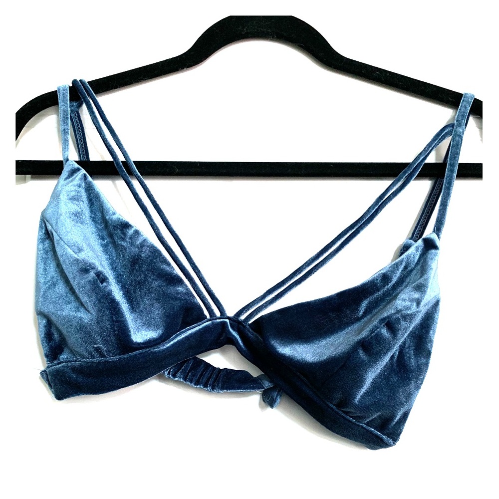 Blue velvet bralette